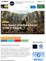 ETH-Based Little Pepe Raises $26M in Presale | Live Bitcoin News