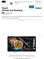 'Buying ETH Like Crazy': Biggest Market Whales Are Pivoting - U.Today