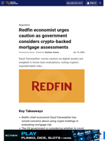 Redfin economist urges caution as government considers crypto-backed mortgage assessments