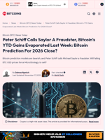 Peter Schiff Calls Saylor A Fraudster: Bitcoin Prediction For 2026?