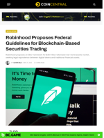 Robinhood Proposes Federal Guidelines for Blockchain-Based Securities Trading - CoinCentral