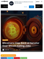 Bitcoiners Clap Back at Senator Over Bitcoin Eating Joke | Live Bitcoin News