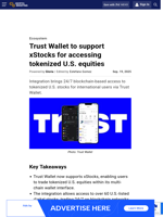 Trust Wallet to support xStocks for accessing tokenized U.S. equities