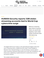 HUMAN Security reports 12M stolen streaming accounts tied to World Cup cybercrime surge