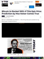 Bitcoin to Rocket 100% If This Epic Price Prediction by Max Keiser Comes True