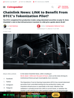 Chainlink News: LINK to Benefit From DTCC's Tokenization Pilot?