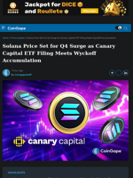 Solana Price Set for Q4 Surge as Canary Capital ETF Filing