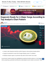 Dogecoin Ready for A Major Surge According to Top Analyst's Chart Pattern