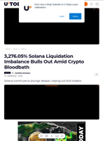 3,276.05% Solana Liquidation Imbalance Bulls Out Amid Crypto Bloodbath - U.Today