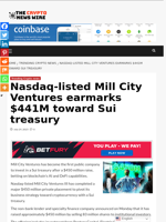 Nasdaq-listed Mill City Ventures earmarks $441M toward Sui treasury - The Crypto News Wire