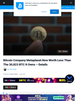 Bitcoin Company Metaplanet Now Worth Less Than The 30,823 BTC It Owns - Details | Bitcoinist.com