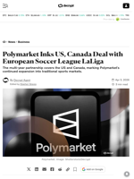 Polymarket Inks US, Canada Deal with European Soccer League LaLiga - Decrypt