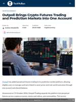 Outpoll Brings Crypto Futures Trading and Prediction Markets Into One Account - TechBullion