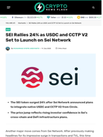 SEI Rallies 24% as USDC and CCTP V2 Set to Launch on Sei Network - Crypto News Flash