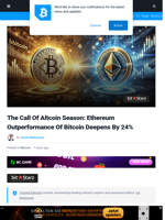 The Call Of Altcoin Season: Ethereum Outperformance Of Bitcoin Deepens By 24% | Bitcoinist.com