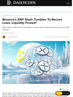 Binance’s XRP Stash Tumbles To Record Lows: Liquidity Freeze? - DailyCoin