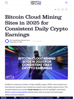 Bitcoin Cloud Mining Sites in 2025 for Consistent Daily Crypto Earnings