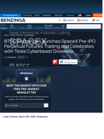 BTCC Exchange Launches SpaceX Pre-IPO Perpetual Futures Trading and Celebrates with Tesla Cyberbeast Give - Benzinga