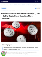 Bitcoin Bloodbath: Price Falls Below $97,000 — Is the Death Cross Signaling More Downside?