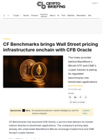CF Benchmarks brings Wall Street pricing infrastructure onchain with CFB Oracle
