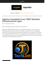AppYea Completes Core ‘NEO’ Modular Infrastructure Layer