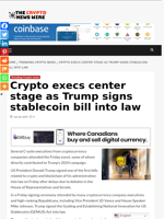 Crypto execs center stage as Trump signs stablecoin bill into law - The Crypto News Wire