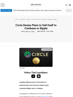 Circle Denies Plans to Sell Itself to Coinbase or Ripple