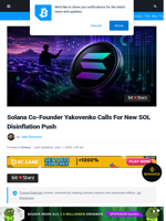 Solana Co-Founder Yakovenko Calls For New SOL Disinflation Push
