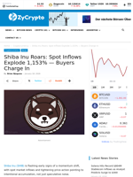 Shiba Inu Roars: Spot Inflows Explode 1,153% — Buyers Charge In ⋆ ZyCrypto