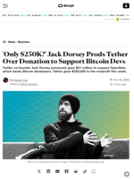 'Only $250K?' Jack Dorsey Prods Tether Over Donation to Support Bitcoin Devs - Decrypt