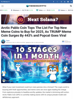 Arctic Pablo Coin Tops The List For Top New Meme Coins to Buy for 2025, As TRUMP Meme Coin Surges By 443% and Popcat Goes Viral - TheNewsCrypto