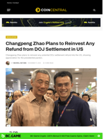Changpeng Zhao Plans to Reinvest Any Refund from DOJ Settlement in US - CoinCentral