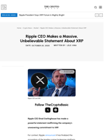 Ripple CEO Makes a Massive, Unbelievable Statement About XRP