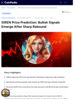 SIREN Price Prediction: Bullish Signals Emerge After Sharp Rebound