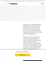 Solana Price Analysis: SOL Stabilizes Above $157 After Sudden 6% Drop From $163 Peak