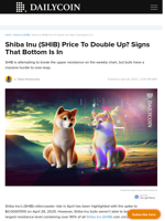 Shiba Inu (SHIB) Price To Double Up? Signs That Bottom Is In - DailyCoin