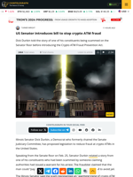 US Senator introduces bill to stop crypto ATM fraud