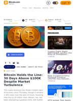 Bitcoin Holds the Line: 30 Days Above $100K Despite Market Turbulence – Markets and Prices Bitcoin News