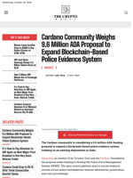 Cardano Community Weighs 9.6 Million ADA Proposal to Expand Blockchain-Based Police Evidence System