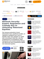 Network Security Expert: Regulation and Custody Key to Unlocking Tokenized Equities – Interview Bitcoin News