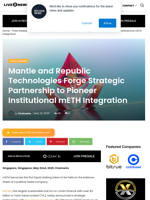 Mantle and Republic Technologies Forge Strategic Partnership to Pioneer Institutional mETH Integration | Live Bitcoin News