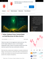 Tether Outbuys Every Central Bank as Gold Becomes Its New Anchor - NullTX
