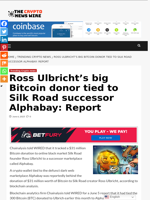 Ross Ulbricht’s big Bitcoin donor tied to Silk Road successor Alphabay: Report - The Crypto News Wire