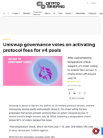 Uniswap governance votes on activating protocol fees for v4 pools