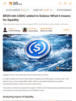 $500 mln USDC added to Solana: What it means for liquidity - AMBCrypto