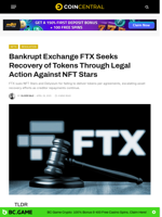 Bankrupt Exchange FTX Seeks Recovery of Tokens Through Legal Action Against NFT Stars - CoinCentral