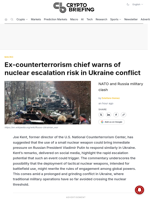 Ex-counterterrorism chief warns of nuclear escalation risk in Ukraine conflict
