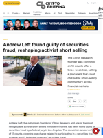 Andrew Left found guilty of securities fraud, reshaping activist short selling