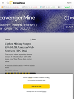 Bitcoin (BTC) Mining News: CIFR Higher on AWS Deal