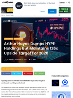 Arthur Hayes Dumps HYPE Holdings